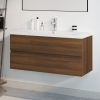 Mueble de baño con lavabo madera contrachapada marrón roble