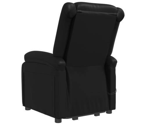 Sillón de masaje elevable cuero sintético negro