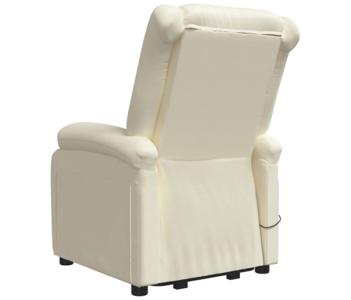 Sillón de masaje elevable cuero sintético crema