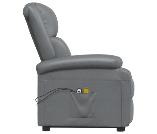 Sillón de masaje elevable cuero sintético gris