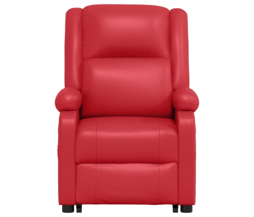 Sillón de masaje elevable cuero sintético rojo