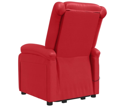 Sillón de masaje elevable cuero sintético rojo