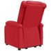 Sillón de masaje elevable cuero sintético rojo