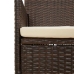Set muebles de jardín 4 piezas y cojines ratán sintético marrón