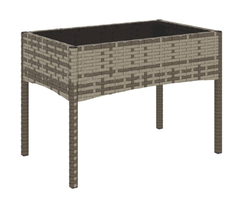 Set de muebles de jardín 4 pzas y cojines ratán sintético gris