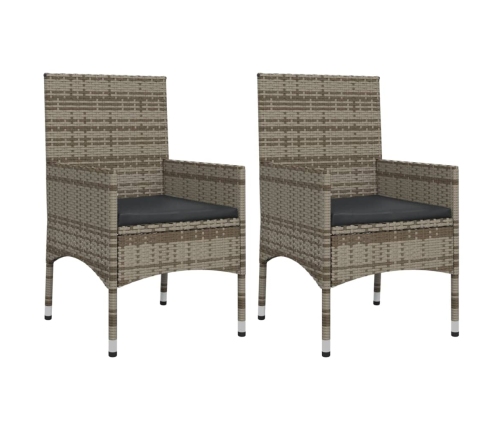 Set de muebles de jardín 4 pzas y cojines ratán sintético gris