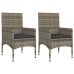 Set de muebles de jardín 4 pzas y cojines ratán sintético gris