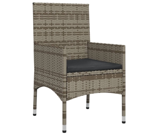 Set de muebles de jardín 4 pzas y cojines ratán sintético gris