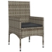 Set de muebles de jardín 4 pzas y cojines ratán sintético gris