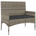 Set de muebles de jardín 4 pzas y cojines ratán sintético gris