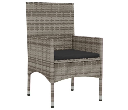 Set de muebles de jardín 4 pzas y cojines ratán sintético gris