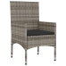 Set de muebles de jardín 4 pzas y cojines ratán sintético gris