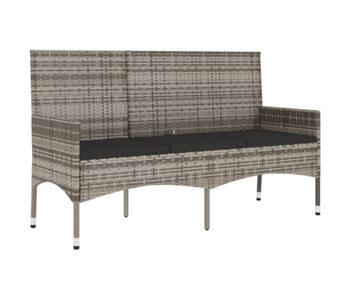Set de muebles de jardín 4 pzas y cojines ratán sintético gris