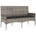 Set de muebles de jardín 4 pzas y cojines ratán sintético gris