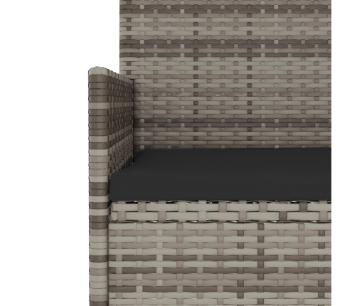 Set de muebles de jardín 4 pzas y cojines ratán sintético gris