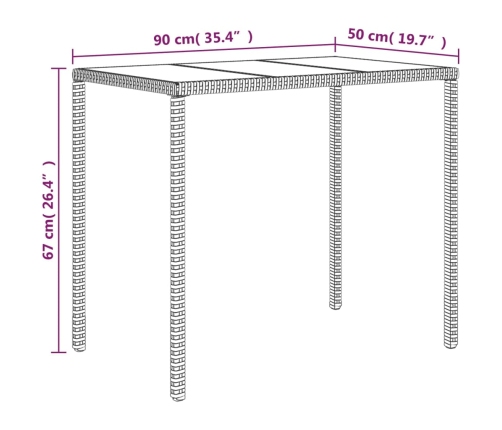 Set de muebles de jardín 4 pzas y cojines ratán sintético gris