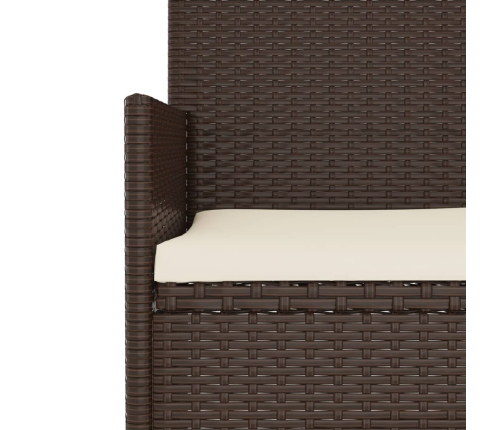 Set muebles de jardín 6 piezas y cojines ratán sintético marrón