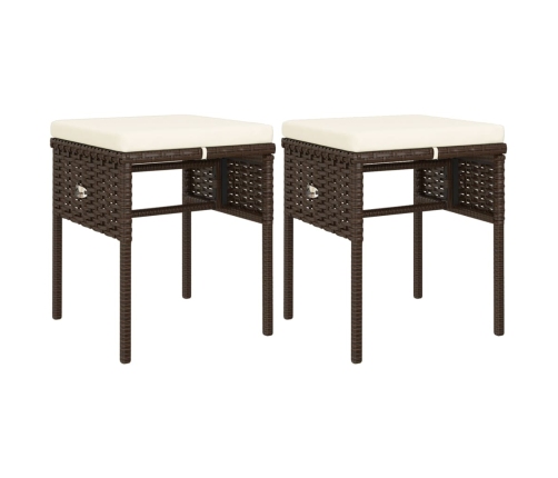 Set muebles de jardín 6 piezas y cojines ratán sintético marrón