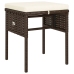Set muebles de jardín 6 piezas y cojines ratán sintético marrón