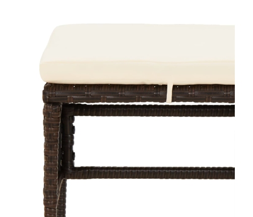 Set muebles de jardín 6 piezas y cojines ratán sintético marrón