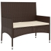 Set muebles de jardín 6 piezas y cojines ratán sintético marrón