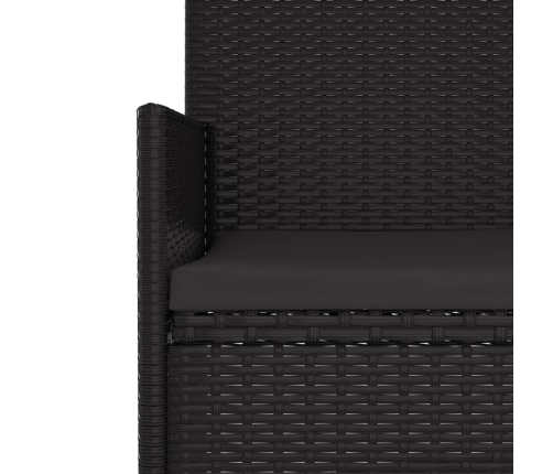 Set muebles de jardín 6 piezas y cojines ratán sintético negro