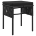 Set muebles de jardín 6 piezas y cojines ratán sintético negro
