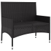 Set muebles de jardín 6 piezas y cojines ratán sintético negro
