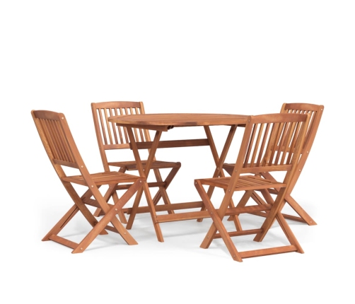 Juego de comedor de jardín 5 piezas madera maciza de acacia