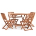 Juego de comedor de jardín 5 piezas madera maciza de acacia