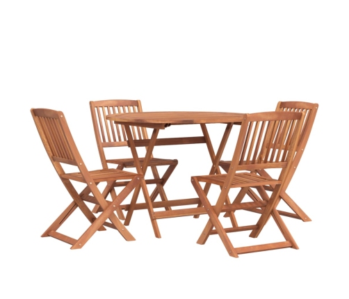 Juego de comedor de jardín 5 piezas madera maciza de acacia