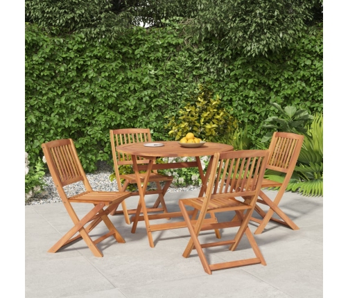 Juego de comedor de jardín 5 piezas madera maciza de acacia