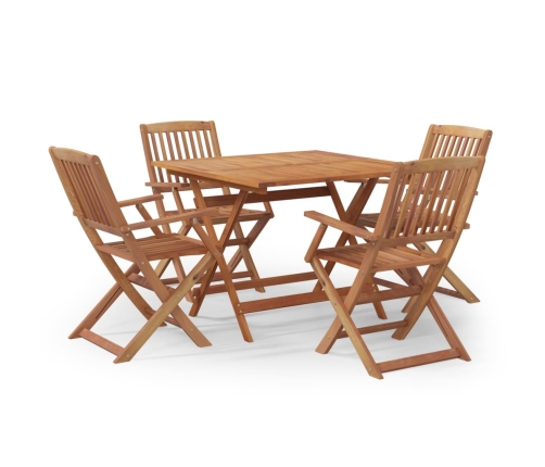 Juego de comedor de jardín 5 piezas madera maciza de acacia