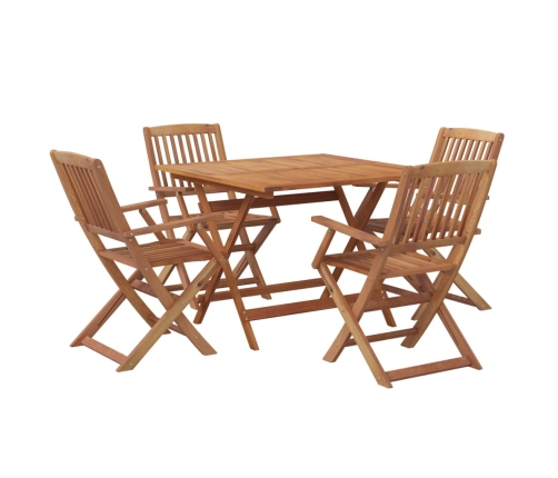 Juego de comedor de jardín 5 piezas madera maciza de acacia