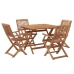 Juego de comedor de jardín 5 piezas madera maciza de acacia