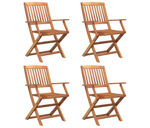 Juego de comedor de jardín 5 piezas madera maciza de acacia