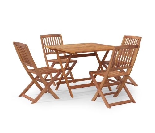 Juego de comedor de jardín 5 piezas madera maciza de acacia