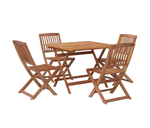 Juego de comedor de jardín 5 piezas madera maciza de acacia