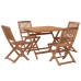 Juego de comedor de jardín 5 piezas madera maciza de acacia