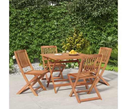 Juego de comedor de jardín 5 piezas madera maciza de acacia