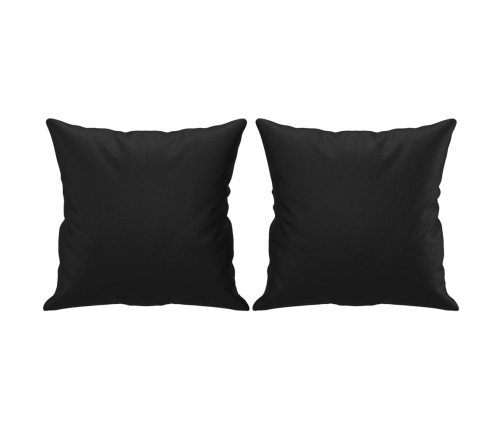 vidaXL Sofá 2 plazas almohadas y cojines cuero sintético negro 140 cm