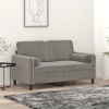 Sofá 2 plazas almohadas y cojines terciopelo gris claro 120 cm