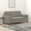 Sofá 2 plazas almohadas y cojines terciopelo gris claro 140 cm