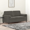 Sofá 2 plazas almohadas y cojines terciopelo gris oscuro 140 cm