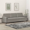 Sofá 3 plazas almohadas y cojines terciopelo gris claro 210 cm