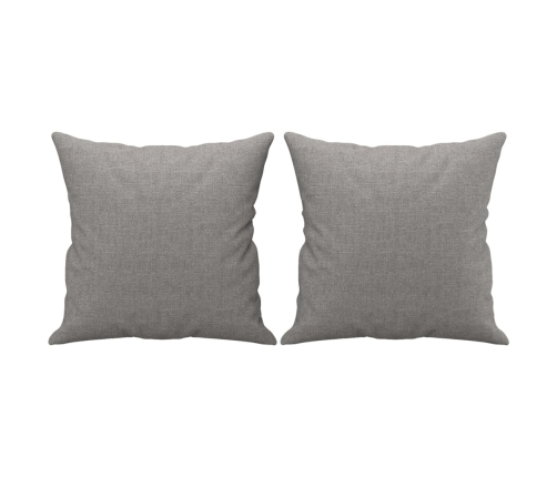 vidaXL Sofá de 2 plazas con almohadas y cojines tela gris claro 140 cm