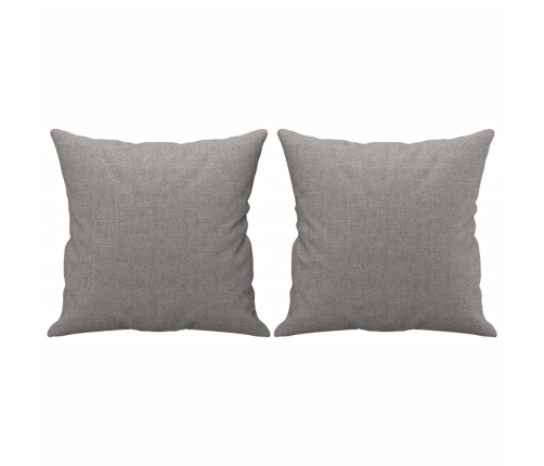 Sofá de 3 plazas con almohadas y cojines tela gris claro 180 cm