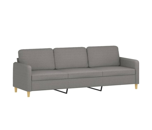 Sofá 3 plazas con almohadas y cojines tela gris oscuro 210 cm