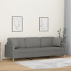 vidaXL Sofá 3 plazas con almohadas y cojines tela gris oscuro 210 cm