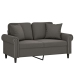 vidaXL Sofá 2 plazas almohadas y cojines terciopelo gris oscuro 120 cm